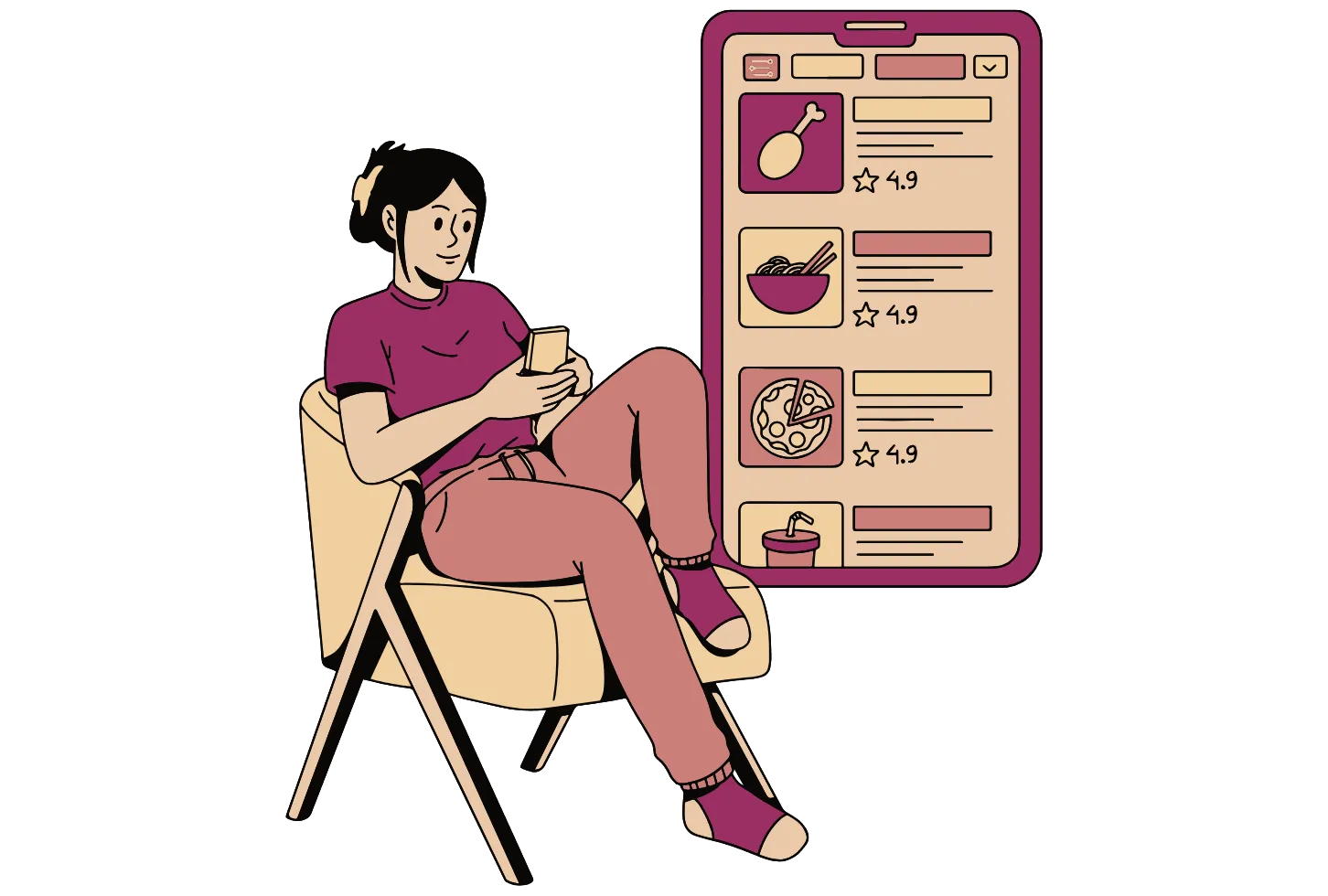 On-demand App Categories Illustration