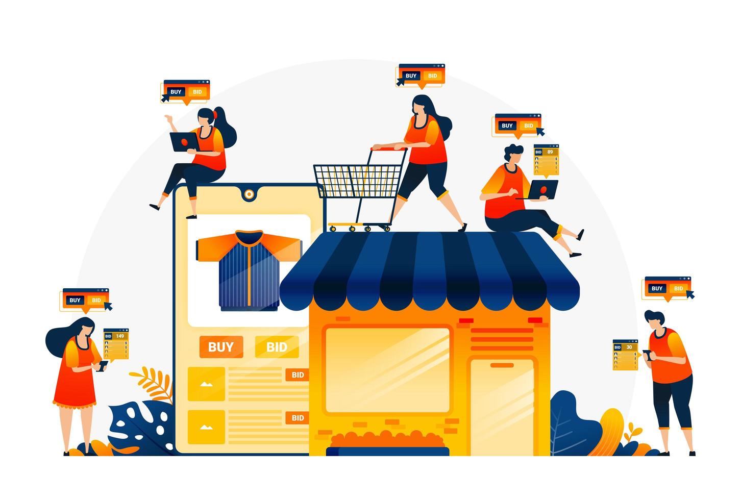 On-demand App Categories Illustration